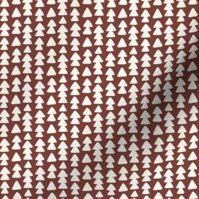 Small Geometric Triangle Trees in Maroon Red