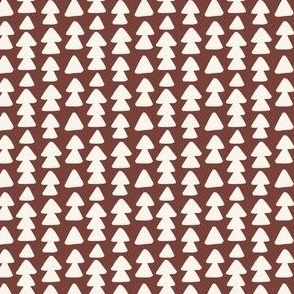 Small Geometric Triangle Trees in Maroon Red