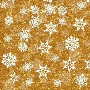 White Snowflakes Luxurious Yellow Elegant Christmas Vibes