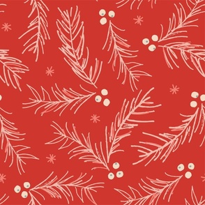 Holiday Pines - Red  (Large)