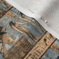 Hieroglyphs Boat & Winged Scarab