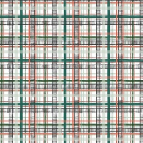 Small Christmas Railroad Plaid in red and green