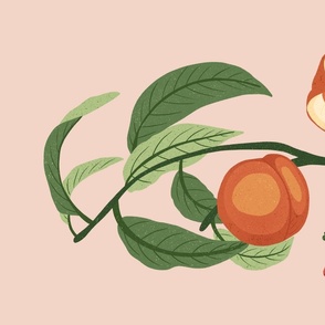 Botanical Peach Tea Towel