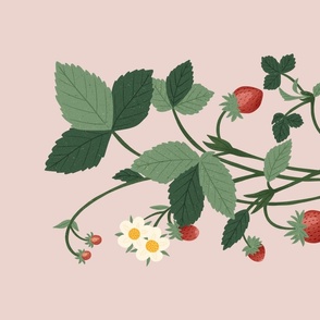 Strawberry Botanical Tea Towel