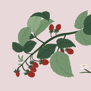 Raspberry Botanical Tea Towel
