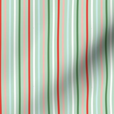 Mint Holiday Stripe - Small Scale