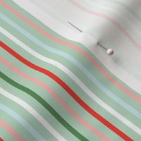 Mint Holiday Stripe - Small Scale