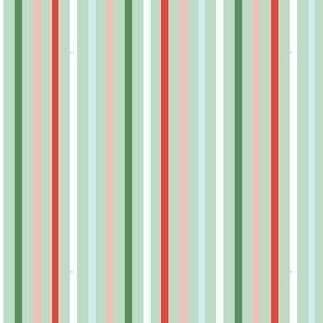 Mint Holiday Stripe - Small Scale