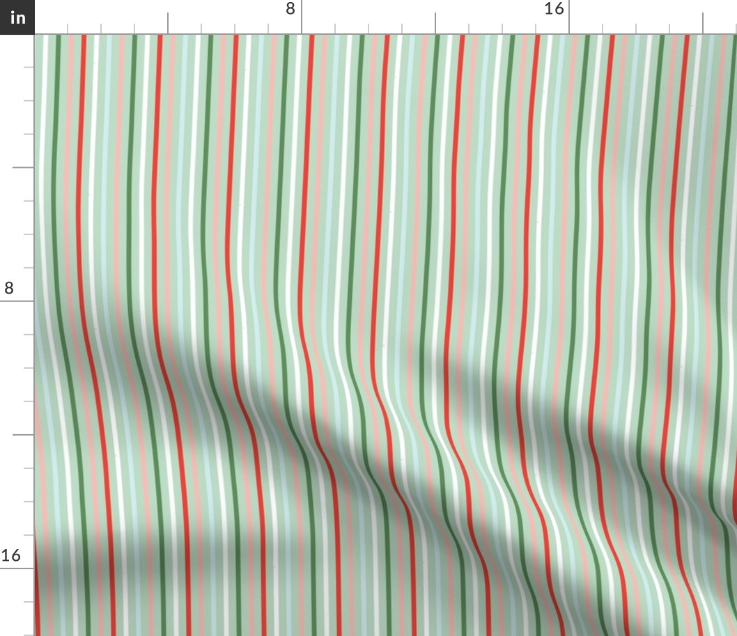 Mint Holiday Stripe - Small Scale