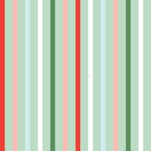 Mint Holiday Stripe - Medium Scale