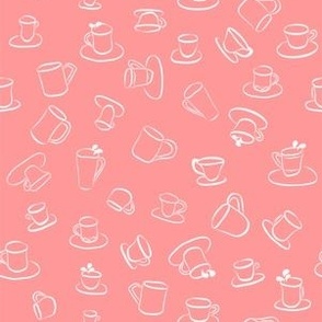 Tea Cups - Coral