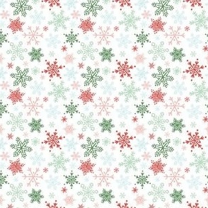 Colorful Snowflake on White - Tiny Scale