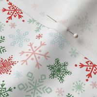 Colorful Snowflake on White - Small Scale