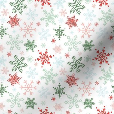 Colorful Snowflake on White - Small Scale