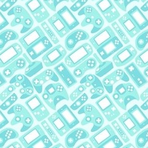  Video Game Controllers in Teal 1/2 Size