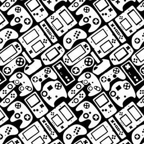  Video Game Controllers Black & White 1/2 Size