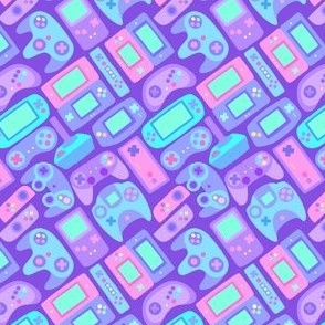  Video Game Controllers in Cool Colors 1/2 Size