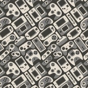  Video Game Controllers in Grey 1/2 Size