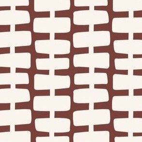Medium Stacked Block Stripes in Maroon Red