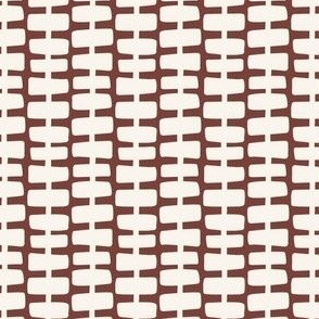Small Stacked Block Stripes in Maroon Red