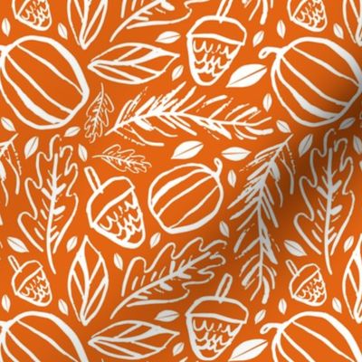 Fall Botanical Doodle Orange