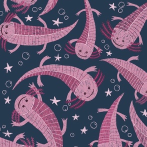 Axolotls swimming with the stars