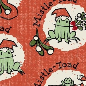 Mistle Toad Mistletoe Holiday Christmas Red Large Scalle