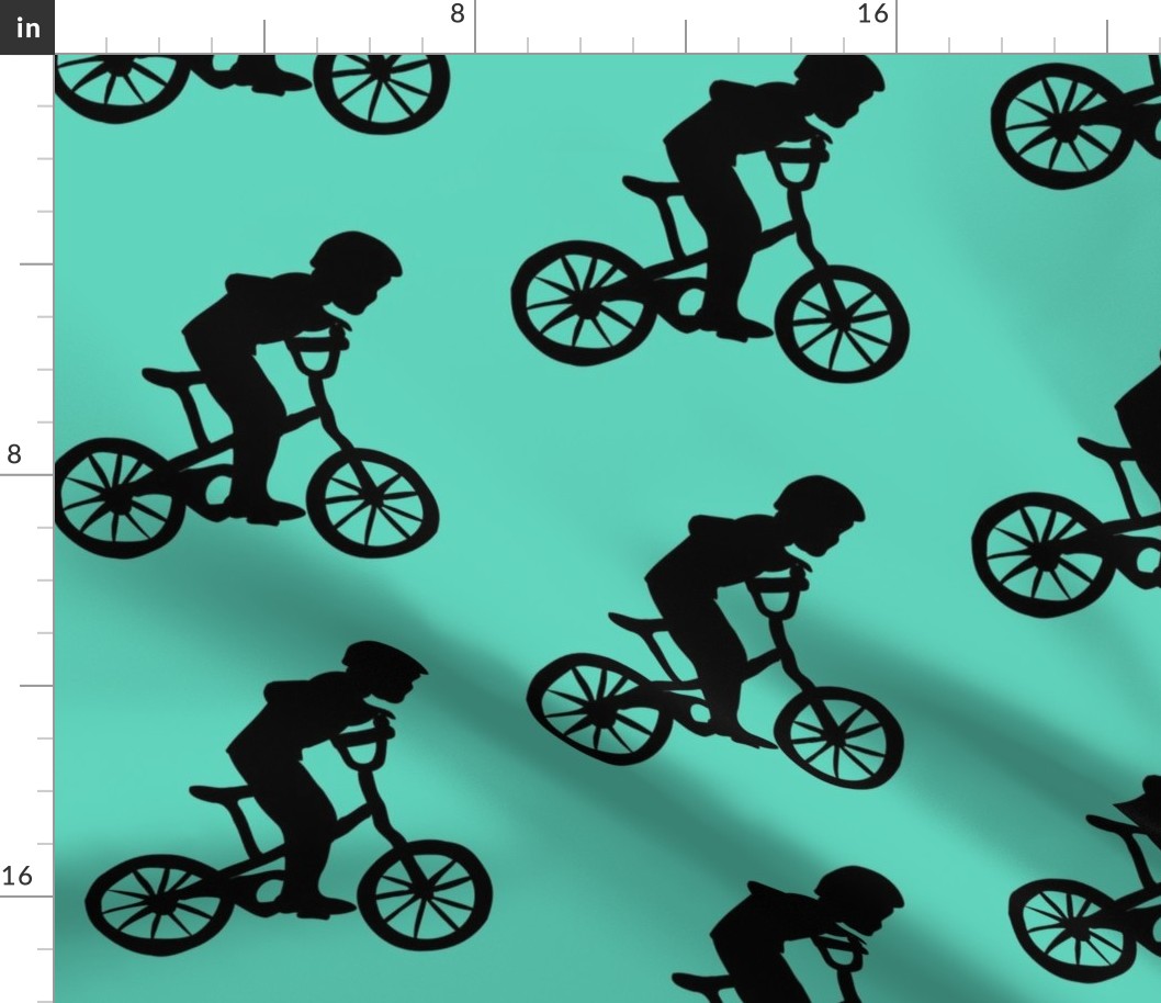 BikeBoyTurquoiseBackground