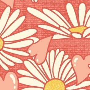 Daisy Love on Red (Extra Large Scale)