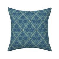 Gothic Ivy Damask in Blue