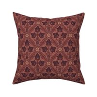 Gothic Ivy Damask in Burgundy Red