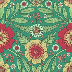 Red, Yellow & Green Floral 