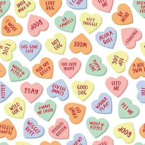 Canine Candy Hearts - Plain Background, Large Scale
