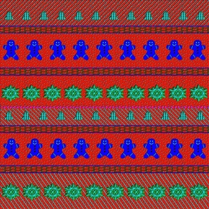 Christmas Vivid Blue  Gingerbread Man