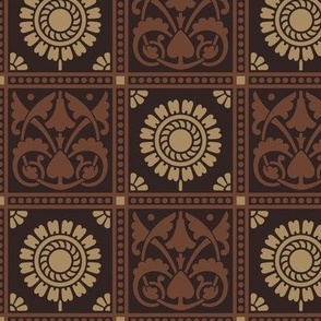 Kew Flowers in Brown Black