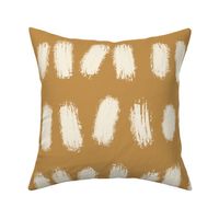 Sketchy Dots - Ivory on Mustard Yellow (large scale)