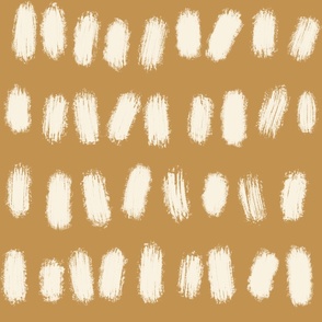 Sketchy Dots - Ivory on Mustard Yellow (large scale)