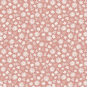 Ditsy Country Floral on Desert Pink (Small Scale)