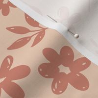 Country Floral on Dusty Coral (Extra Large Scale)