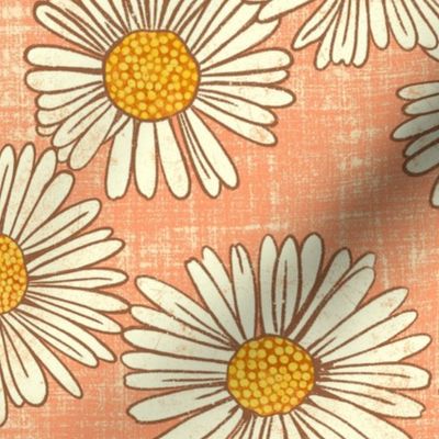 Charming Daisy Garden on Pink (Extra Large Scale)