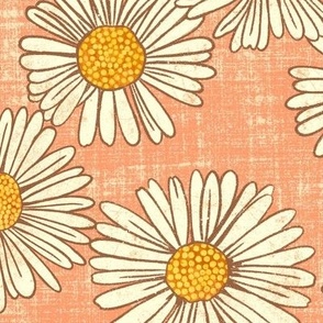 Charming Daisy Garden on Pink (Extra Large Scale)