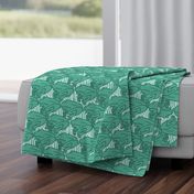Quirky Frog Outline, Large Scale - Green