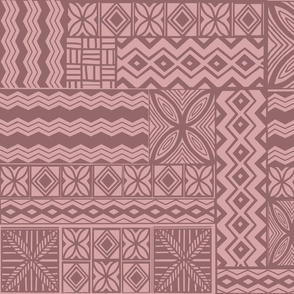 Tapa of Oceania-mauve and earthy rose