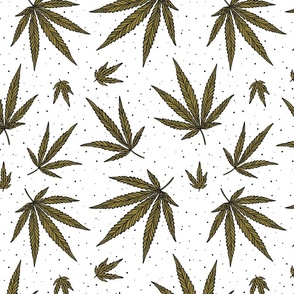 #213 Cannabis leaves on white background