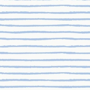 Stripes / small scale / blue on white abstract minimal organic stripes 