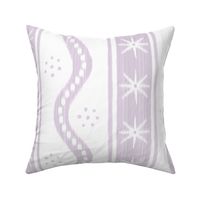 Large Lilac on White Charlie Stripe