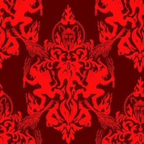 Krampus Damask Burgundy