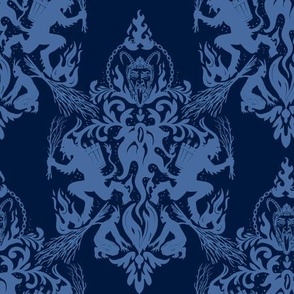 Krampus Damask Navy