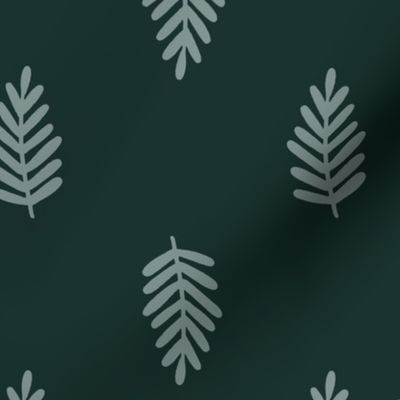 Medium simple palm leaves in dark green