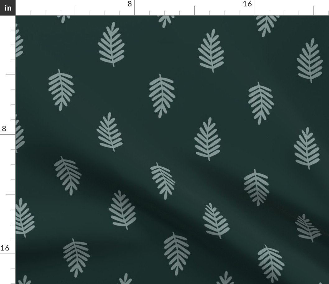 Medium simple palm leaves in dark green